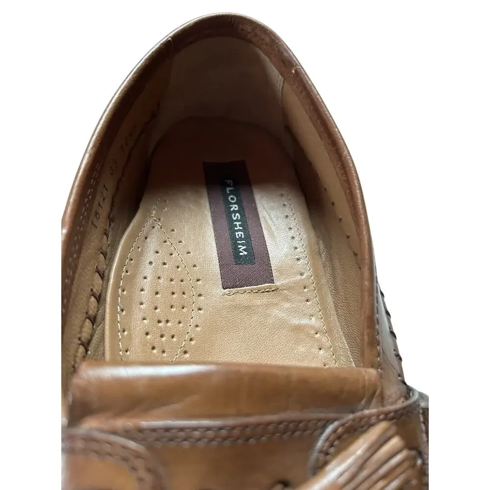Florsheim Mens Dress Loafers Slip On Brown Burgundy Bramwell 18121 Size `10.5 B